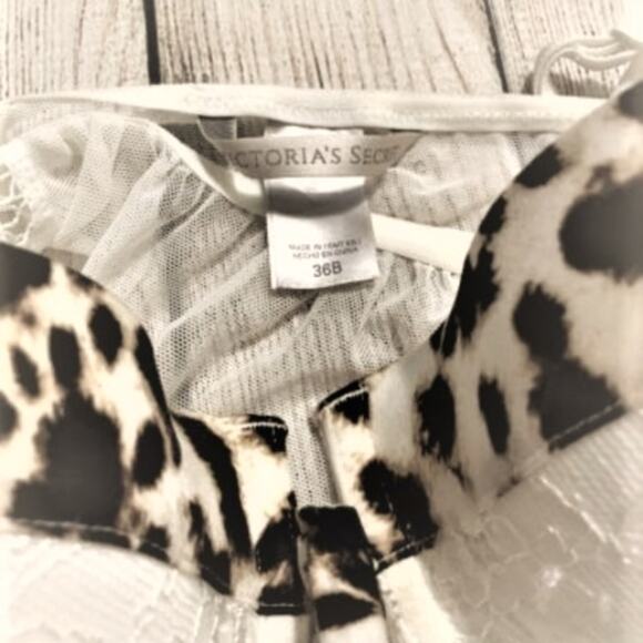 Rare Victoria's Secret Baby doll Lingerie 36B Sheer Leopard Print Pushup Padded - Picture 5 of 9